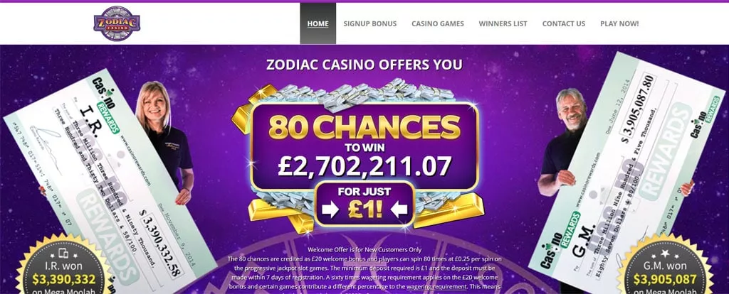 Join Zodiac Casino to get welcome bonus